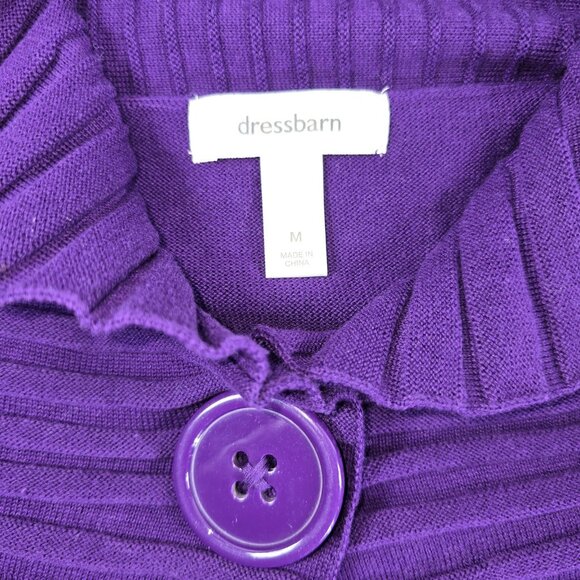 Dress Barn Womens Purple Cardigan Sweater Sz M Shrug Bolero Crop Casual Office - Picture 5 of 8